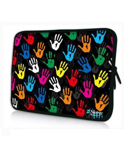 Sleevy 17,3 inch laptophoes gekleurde handjes