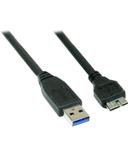 Alcasa GCT-0122 5m USB A Micro-USB B Mannelijk Mannelijk Zwart USB-kabel