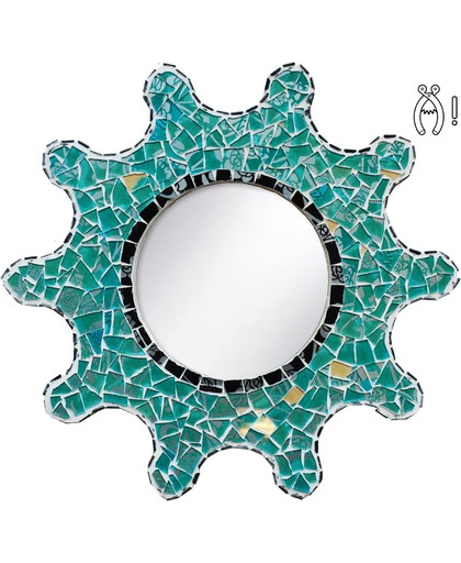 Mozaiek pakket Spiegel Zon Qringle Zwart / Turquoise