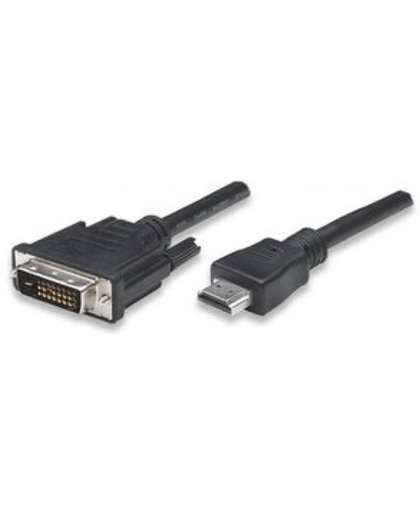 Techly 3.0m HDMI - DVI-D M/M 3m HDMI DVI-D Zwart