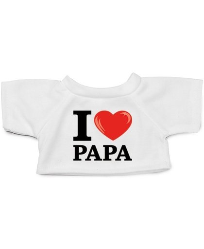 Knuffel kleding I love papa t-shirt  wit M voor Clothies knuffel