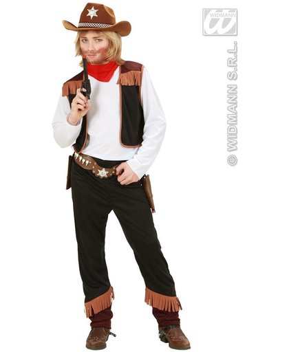 Cowboy & Cowgirl Kostuum | Texas Cowboy Zwart Kind Kostuum Jongen | Maat 158 | Carnaval kostuum | Verkleedkleding