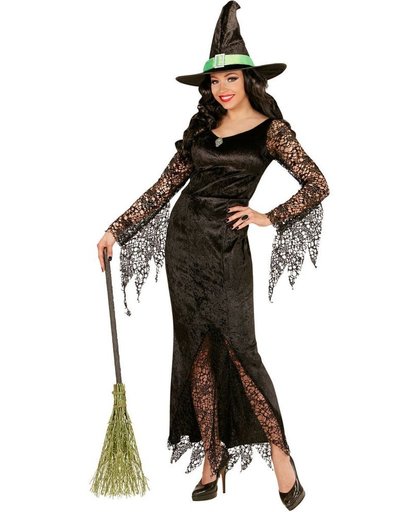 Heks & Spider Lady & Voodoo & Duistere Religie Kostuum | Ms Everblack Heks | Vrouw | Small | Halloween | Verkleedkleding