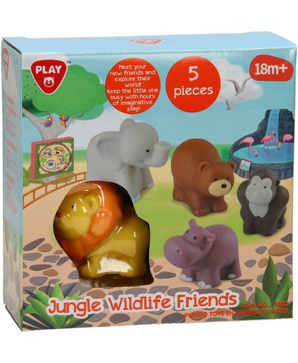 Playgo Jungledieren, 5dlg. Afmeting artikel: 6 x 6 x 4 cm