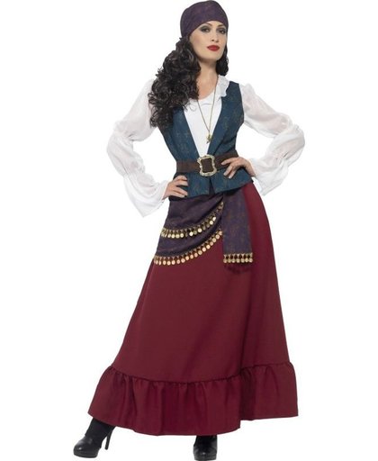 Zigeuner & Zigeunerin Kostuum | Luxe Piraat Lang Mevrouw Angletta Kostuum | Large | Carnaval kostuum | Verkleedkleding
