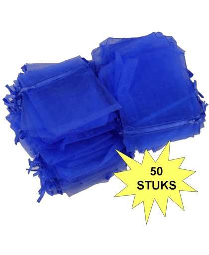 Fako Bijoux® - Organza Zakjes - 7x9cm - Royal Blauw - 50 Stuks