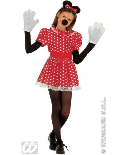 Mickey & Minnie Mouse Kostuum | Stijlvolle Muis | Meisje | Maat 158 | Carnaval kostuum | Verkleedkleding