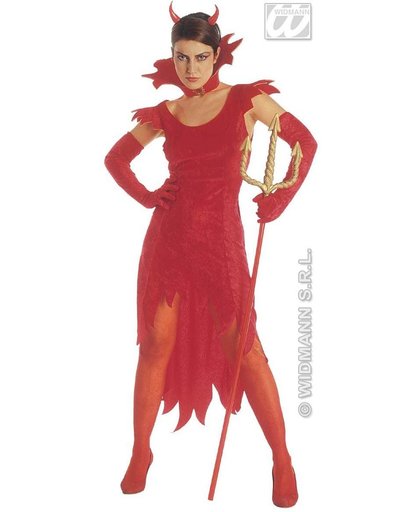 Duivel Kostuum | Duivelin, Fluweel Lady Beelzebub Kostuum Vrouw | XL | Halloween | Verkleedkleding