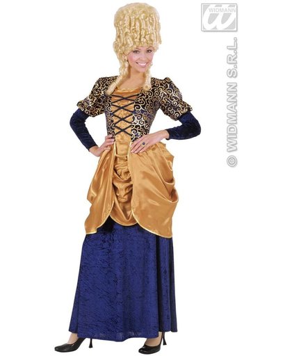 Middeleeuwen & Renaissance Kostuum | Elegante Markiezin Fluweel Blauw Kostuum Vrouw | Large | Carnaval kostuum | Verkleedkleding