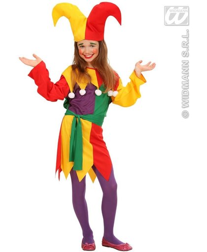 Clown & Nar Kostuum | Hofnar Jolly Joker Kind Kostuum Meisje | Maat 128 | Carnaval kostuum | Verkleedkleding