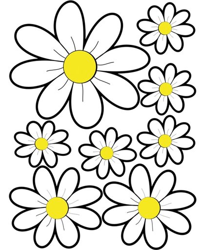 AutoStyle Stickervel Flowers - wit - 24,5x32,5cm
