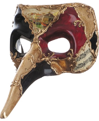 Venetiaanse masker lange gouden neus
