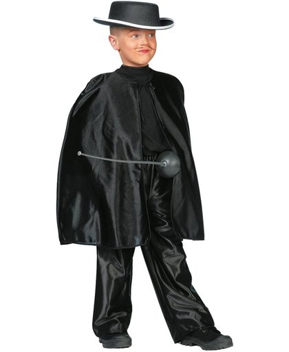 Zorro cape zwart kort voor kind