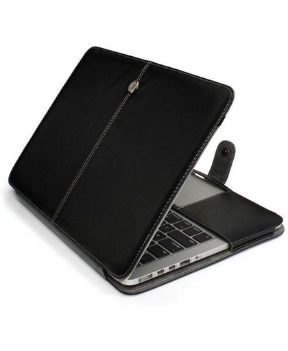 Leather Slim Sleeve MacBook Pro 15 inch Retina Zwart