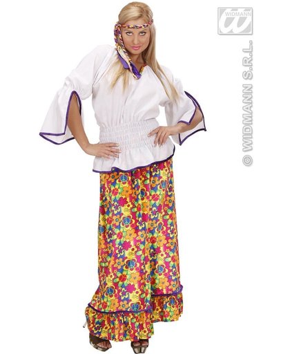 Hippie Kostuum | Lange Jurk Hippie Vrouw Fluweel Kostuum | XL | Carnaval kostuum | Verkleedkleding