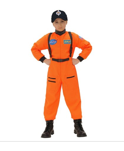 Science Fiction & Space Kostuum | Amerikaanse Astronaut Oranje Kind Kostuum Jongen | Maat 140 | Carnaval kostuum | Verkleedkleding