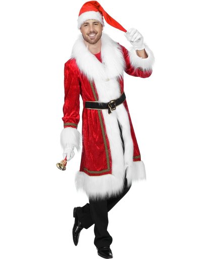 Kerst & Oud & Nieuw Kostuum | Kerstmantel Velours Harig Kostuum | Maat 52 | Kerst | Verkleedkleding