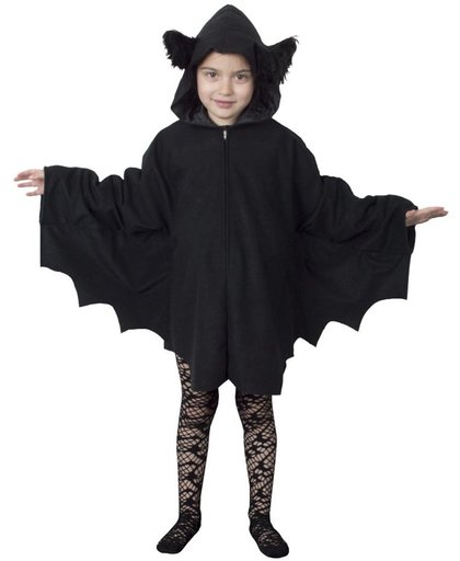 Vleermuis Kostuum | Snoezelige Zwarte Cape Kostuum | Maat 116 | Halloween | Verkleedkleding
