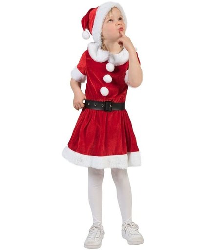 Kerstvrouw verkleed jurkje voor meisjes 128 (7 jaar)