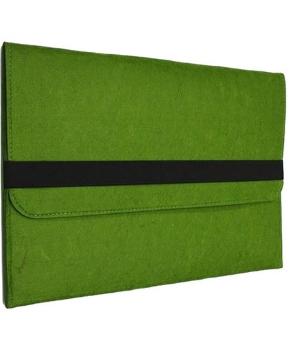 Shop4 - 14 inch Laptop Sleeve - Wolvilt Groen