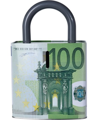 Groene spaarpot 100 euro biljet 25 cm