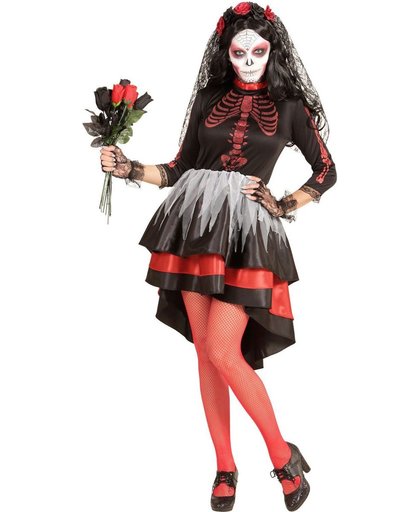 Spaans & Mexicaans Kostuum | Perales Bruid Dia De Los Muertos | Vrouw | XS | Halloween | Verkleedkleding