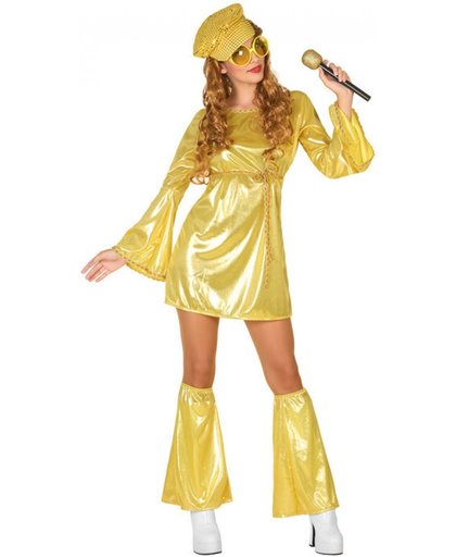 Goudkleurige disco-outfit voor vrouwen - Verkleedkleding
