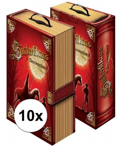 10x Sinterklaas boek cadeaudoos/ cadeauverpakking