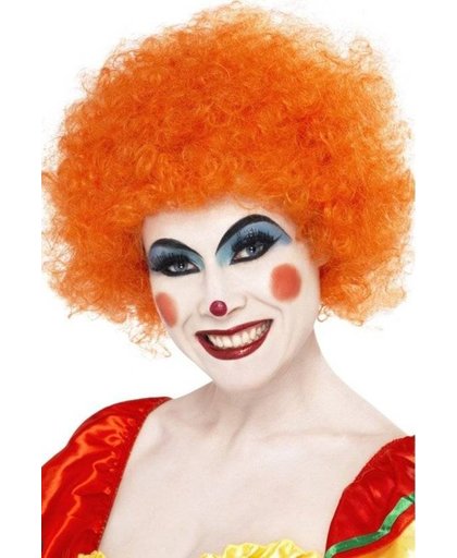 "Oranje afro / clown pruik voor volwassenen - Verkleedpruik - One size"
