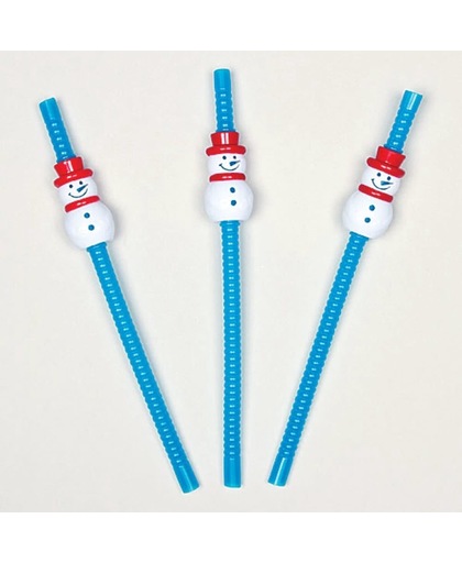 Buigende rietjes met sneeuwpop - speelgoed voor kinderen - feestartikelen ideaal em cadeau te geven voor Kerstmis (6 stuks)