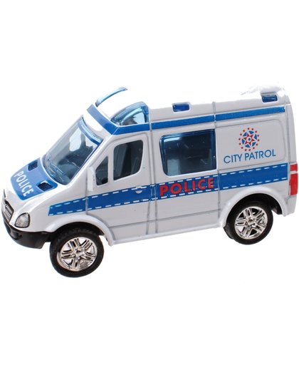 Free And Easy Politiewagen Pull-back 8,5 Cm Wit