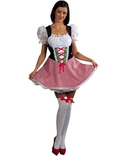 Sexy Heidi jurkje | Oktoberfest dirndl met kanten mouwen | Dames verkleedkleding maat 32/34  (XS)