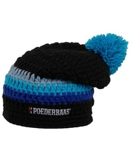 Poederbaas Long-colourfull Muts (Sport) - Mannen - zwart/ donker blauw/ blauw