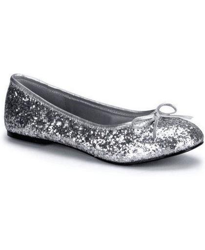 Zilveren ballerina schoenen met glitters 39