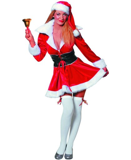 Kerstvrouw Miss Santa fluweel inclusief muts voor dame