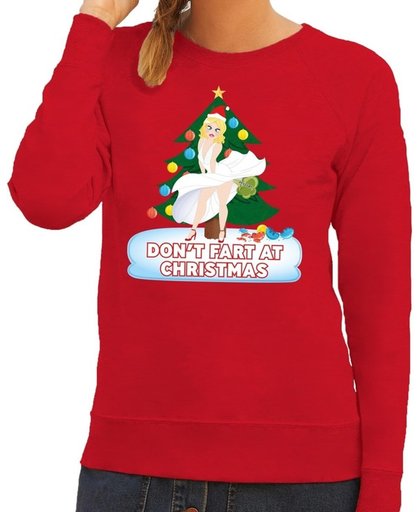 Foute kersttrui / sweater rood - Marilyn Monroe - Dont Fart at Christmas L (52)