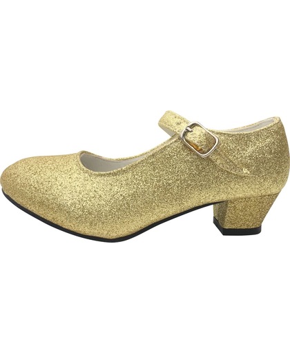 Spaanse Prinsessen schoenen goud glitter maat 36 (binnenmaat 23 cm) bij jurk