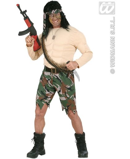 Leger & Oorlog Kostuum | Spierballenshirt Soldaat Rambo Kostuum Man | Medium | Carnaval kostuum | Verkleedkleding