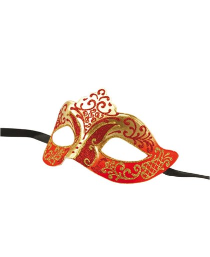 Venetiaans masker glitter rood