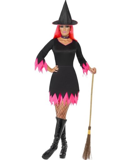 Roze en zwarte heksen kostuum voor dames Halloween kleding - Verkleedkleding - Large