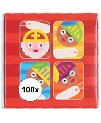 Sint kado stickers cartoon 100 stuks