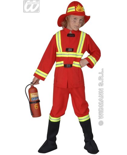 Brandweer Kostuum | Stoere Brandweerman, Fiberoptisch Kostuum Jongen | Maat 158 | Carnaval kostuum | Verkleedkleding