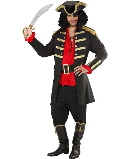 Zwarte vermomming als piratenkapitein voor volwassenen - Verkleedkleding - XL