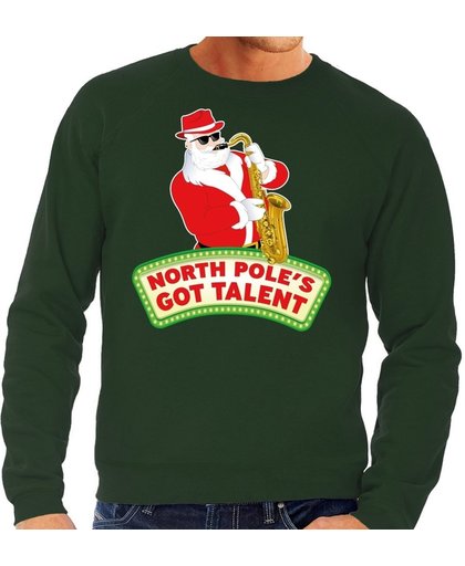 Foute kersttrui / sweater heren - groen - North Poles Got Talent S (48)