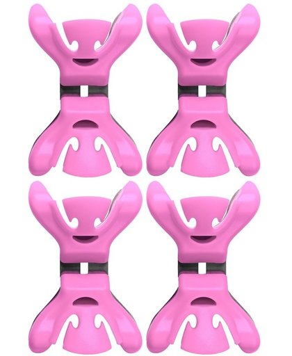 4x Slingers/decoratie ophangen slingerklemmen roze