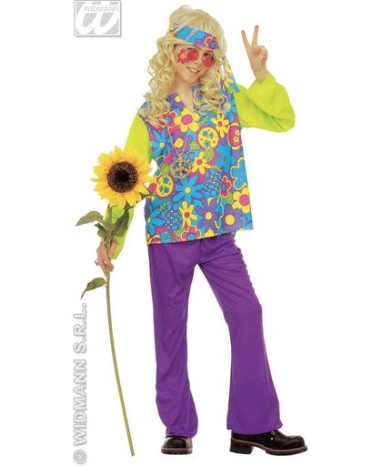 Hippie Kostuum | Hippie Jongen Power Of Flower Kostuum | Maat 128 | Carnaval kostuum | Verkleedkleding