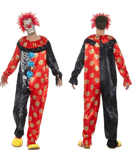 Day of the Dead clown kostuum + masker - Halloween pak mannen XL/XXL