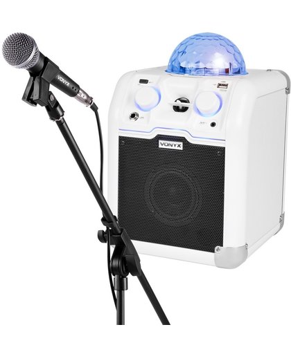 Karaokeset - Vonyx SBS50W Bluetooth karaokeset met echo, microfoon en microfoonstandaard