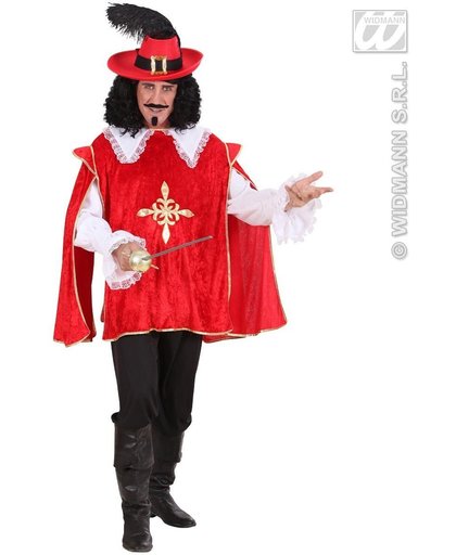 Musketier Kostuum | Musketier Dartagnan En Garde Rood Kostuum Man | XL | Carnaval kostuum | Verkleedkleding