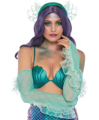 Sea Foam Mermaid verkleed accessoire set groen - One size - Leg Avenue